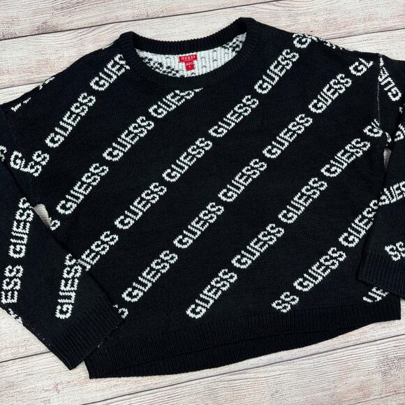 Guess Black and White Crewneck Sweater - Picture 1 of 7
